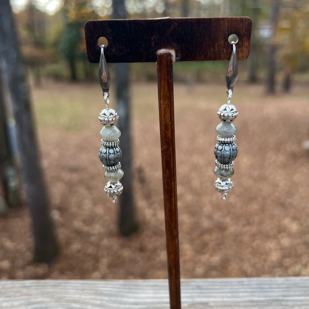 Labradorite silver earrings